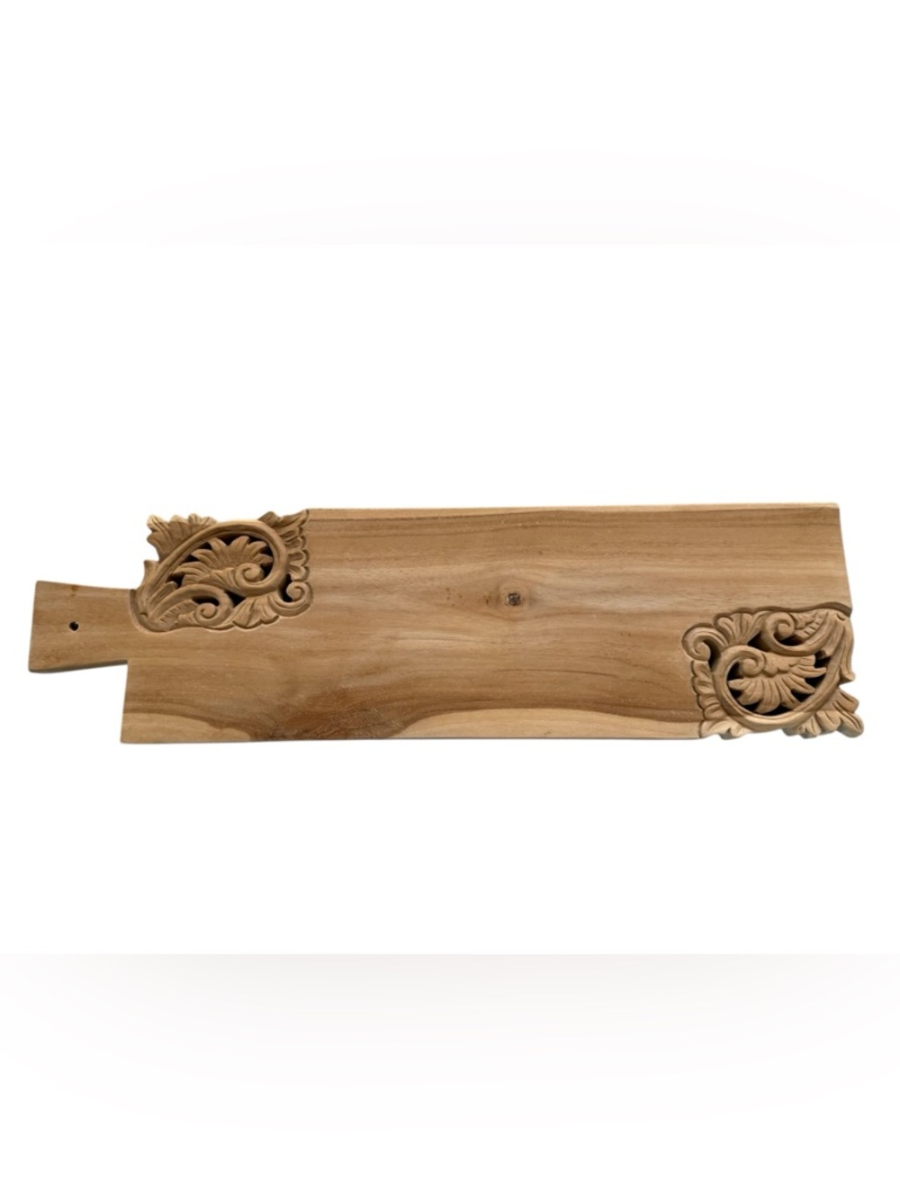 Anthropologie Terrain Hand Carved Teak Wood Charcuterie Serving Board NWT
